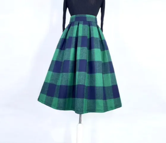 Structured Polished Everyday Casual Plaid Skirt