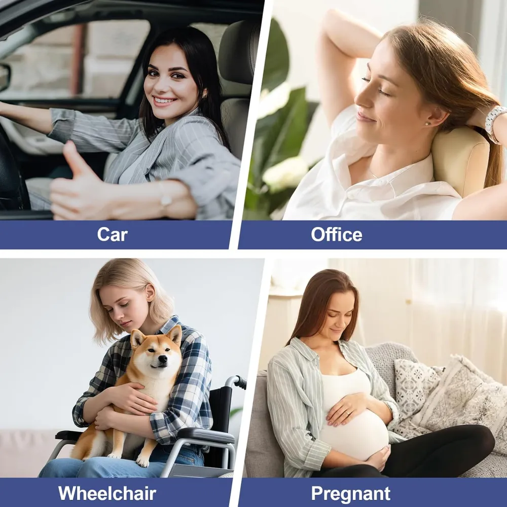 Lumbar Support Pillow for Car, Memory Foam Car Back Cushion