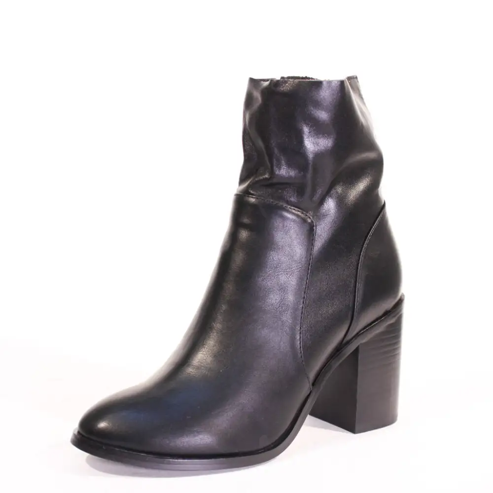 Leather Inner Zip Ankle Boots