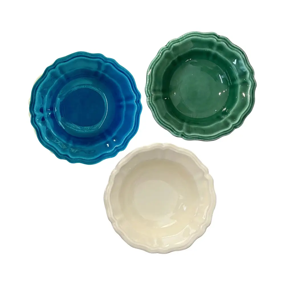 Artisan-Made Scalloped Ceramic Side Bowl