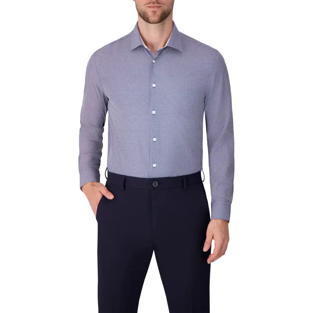 Bubble-Print Four-Way-Stretch Men's Sport Shirt