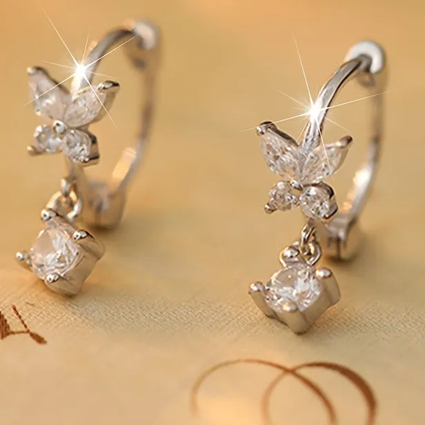 Butterfly Earrings Synthetic Zirconia