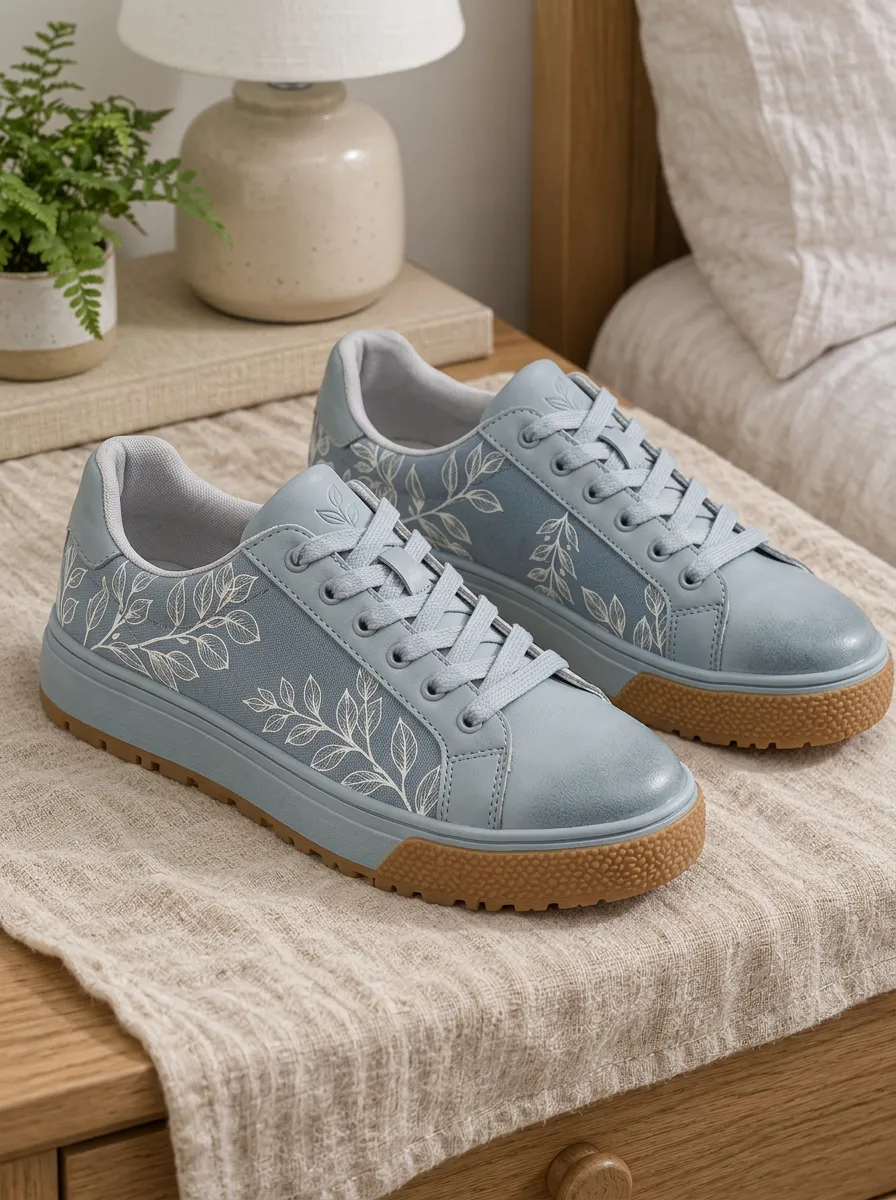 Women's Classic Botanical Leaf Pattern Skate Shoes