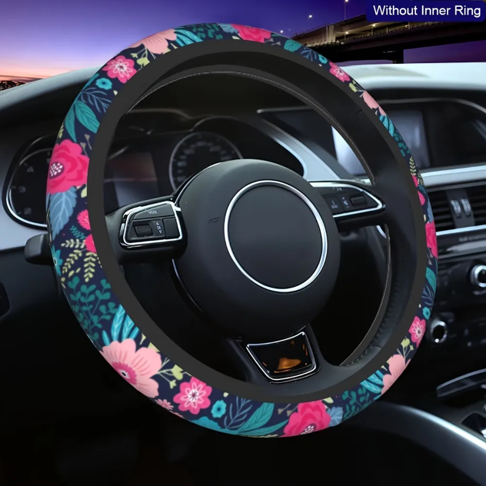 Floral Car Steering Wheel Cover
