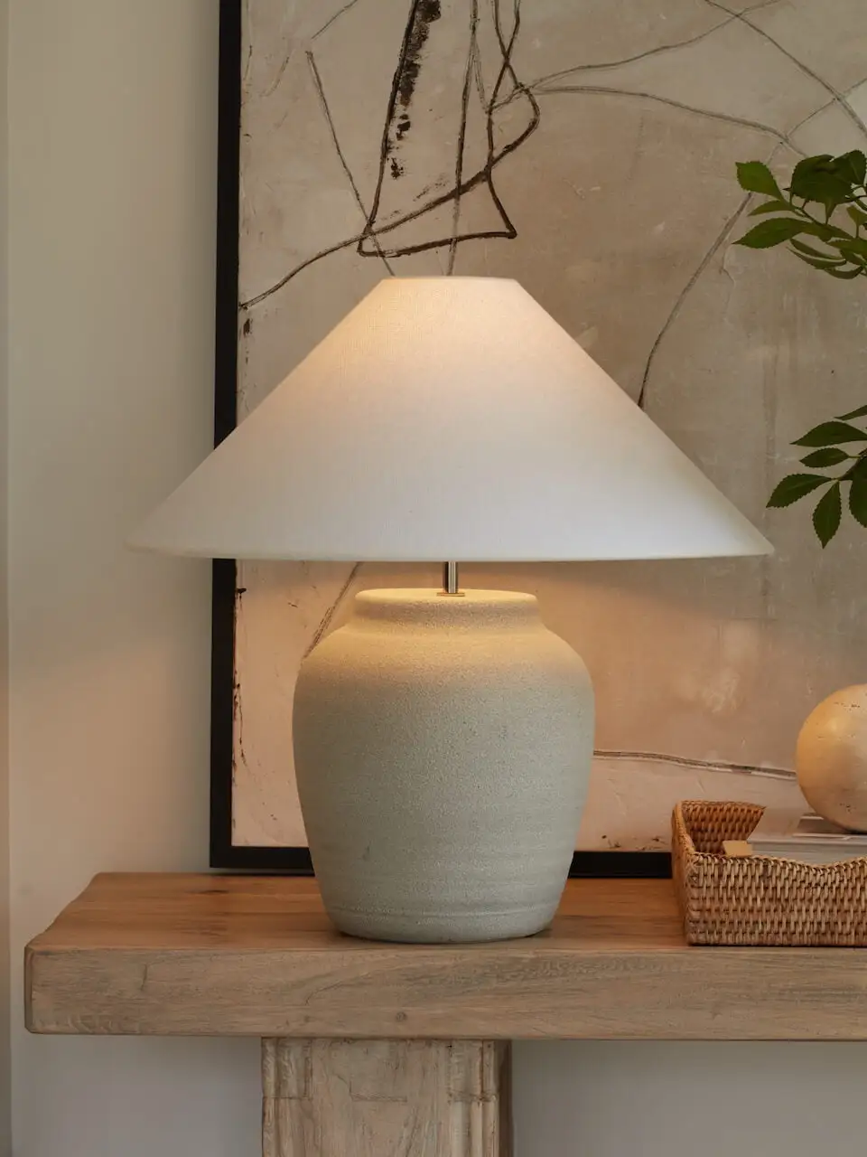 Textured Ceramic Cotton Decorative Table Lamp
