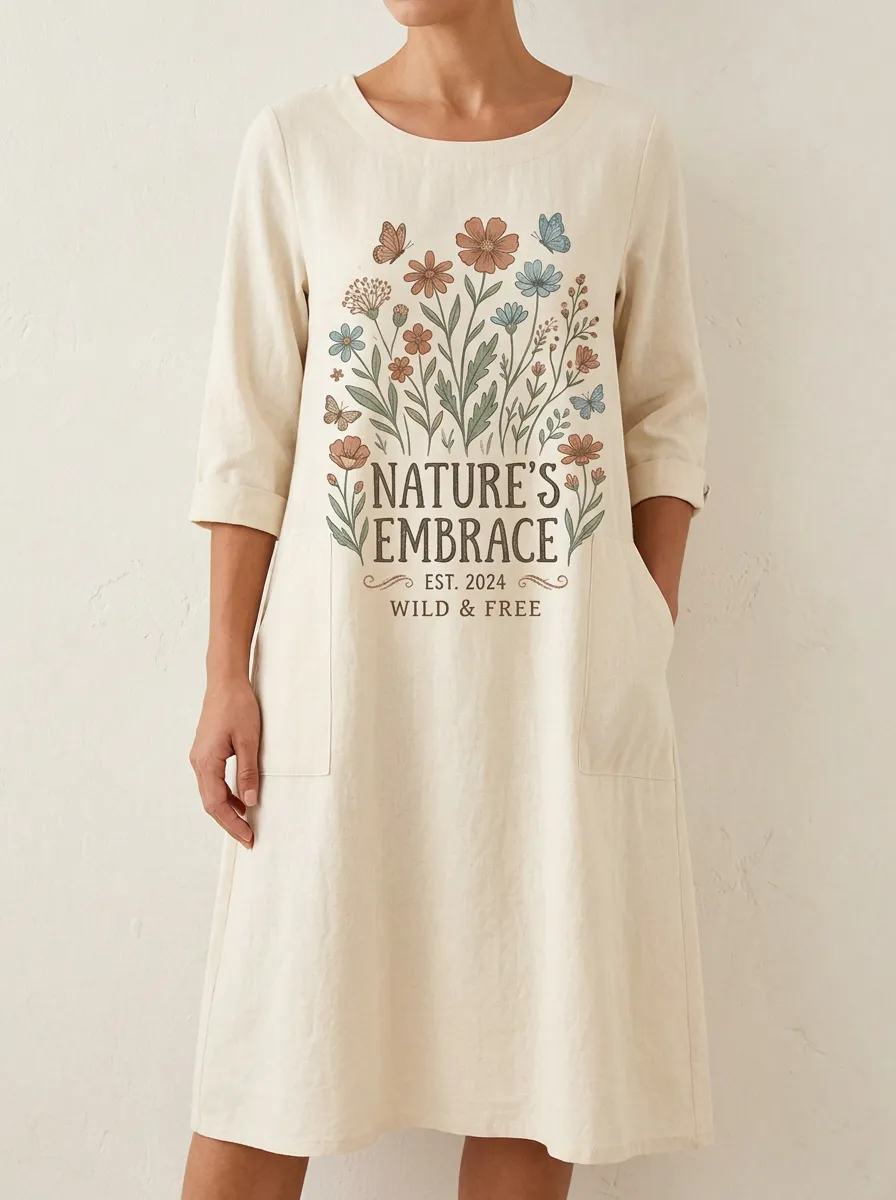 Nature Lover Wildflower Butterfly Dress