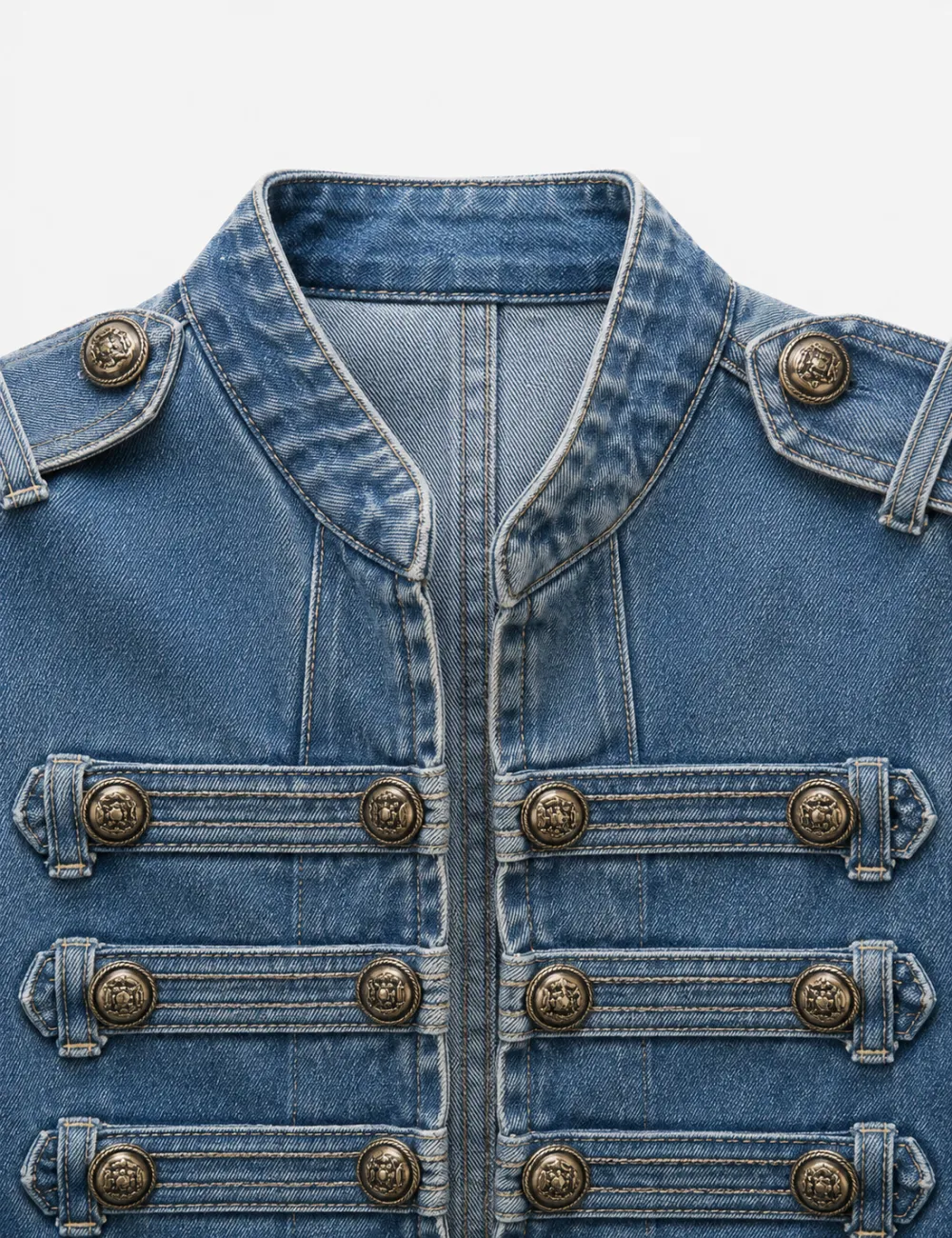 Casual Button Front Long Sleeves Denim Jacket