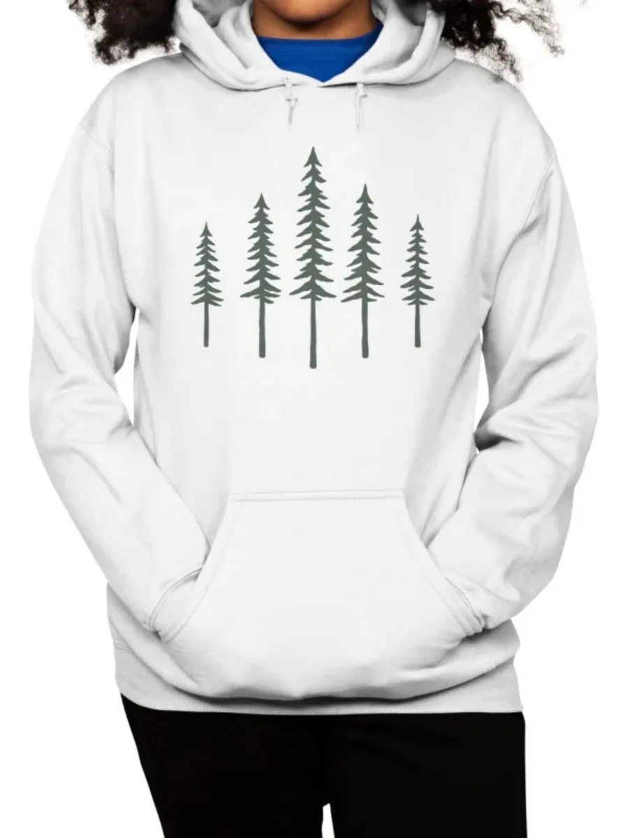Simple Tree Line Pullover Hoodie