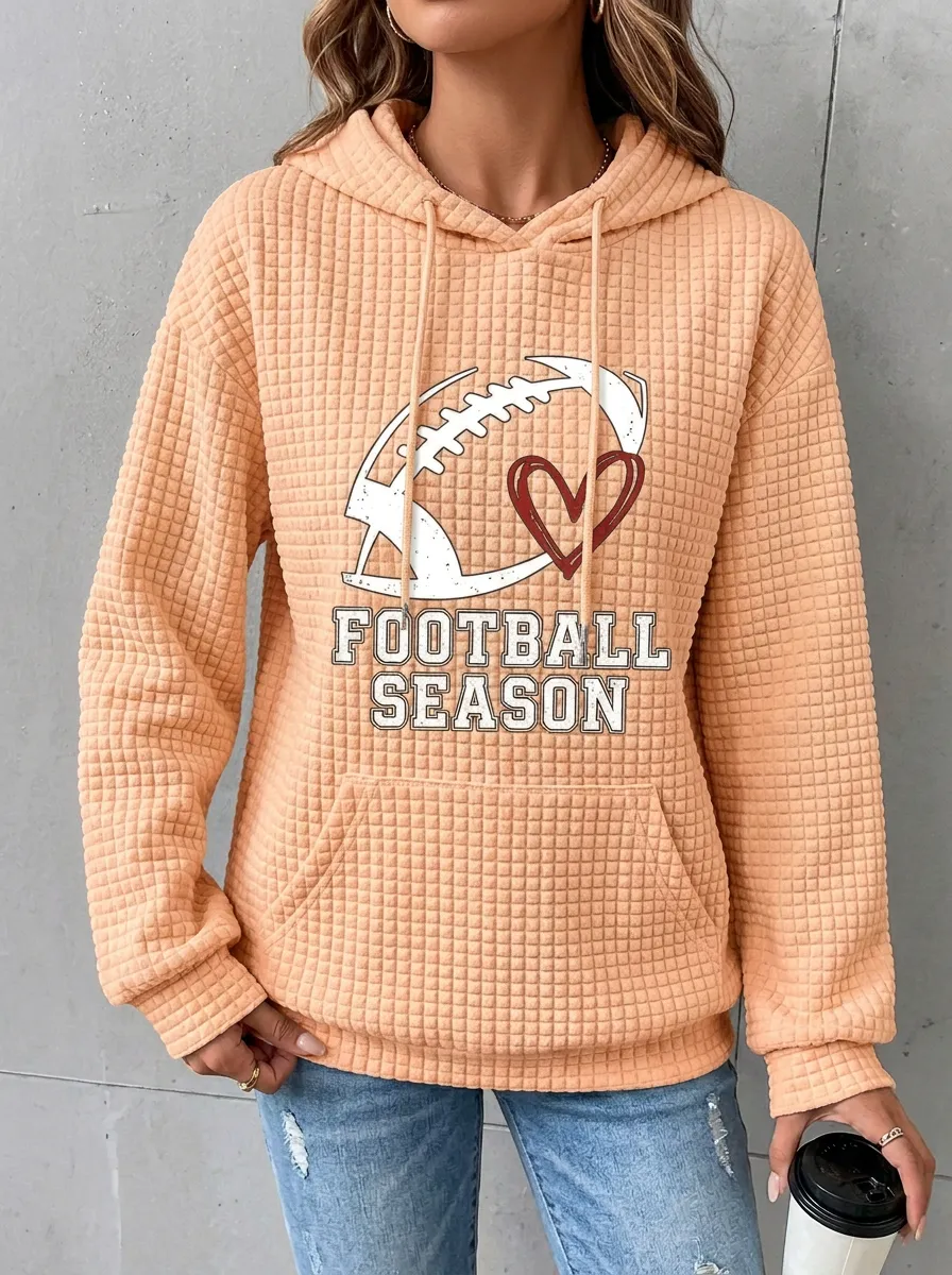 Football Graphic Casual Hoodie