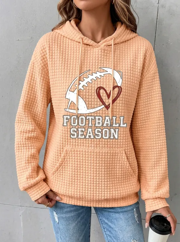 Football Graphic Casual Hoodie