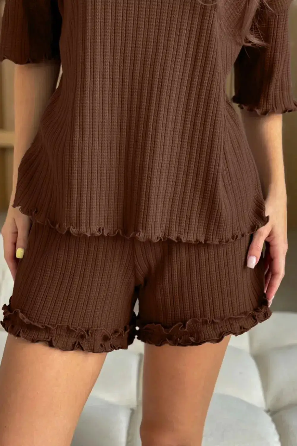 Half Sleeve Top Shorts Set