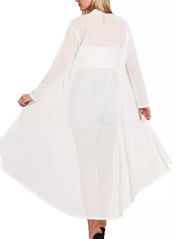 Soft Mesh Open Front Cardigan