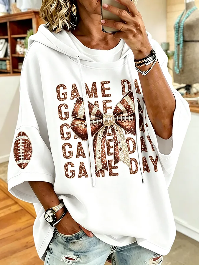 Ladies' Embroidered Hooded Top For Rugby Match Day