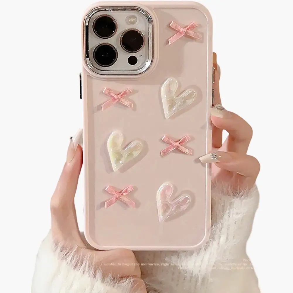 Bow Heart Glossy Phone Case