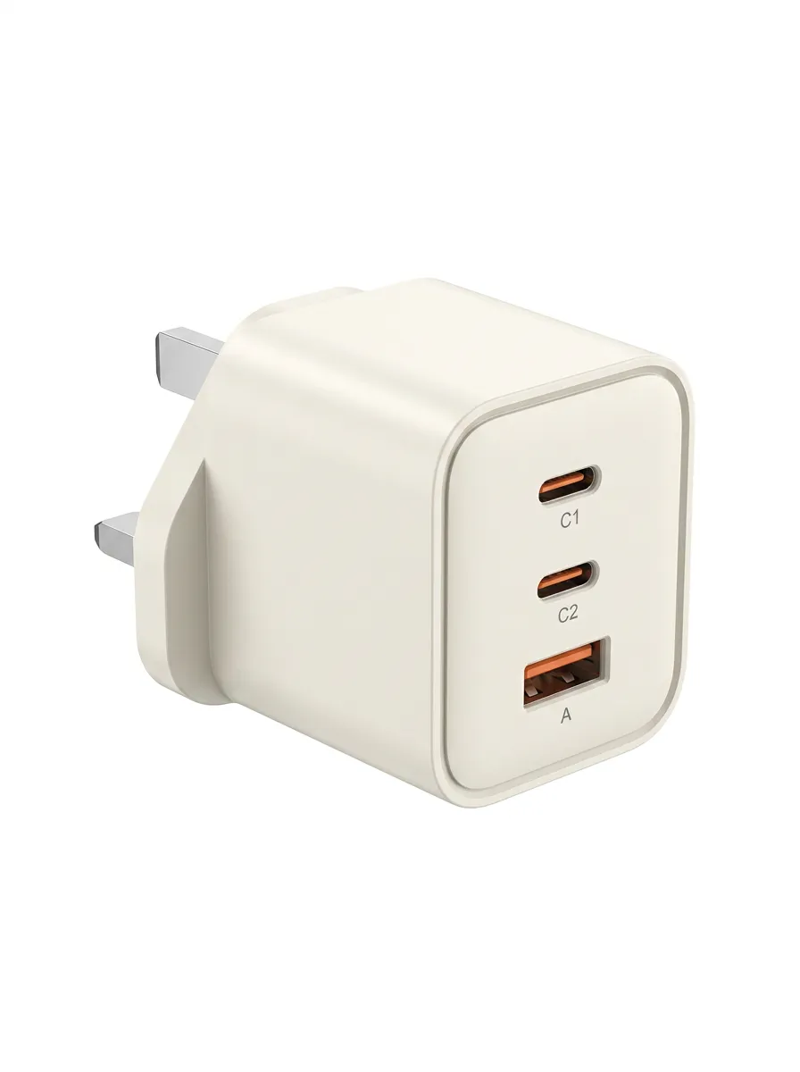 Unisex Tech Enthusiast 3-Port USB-C Printed Charging Adapter
