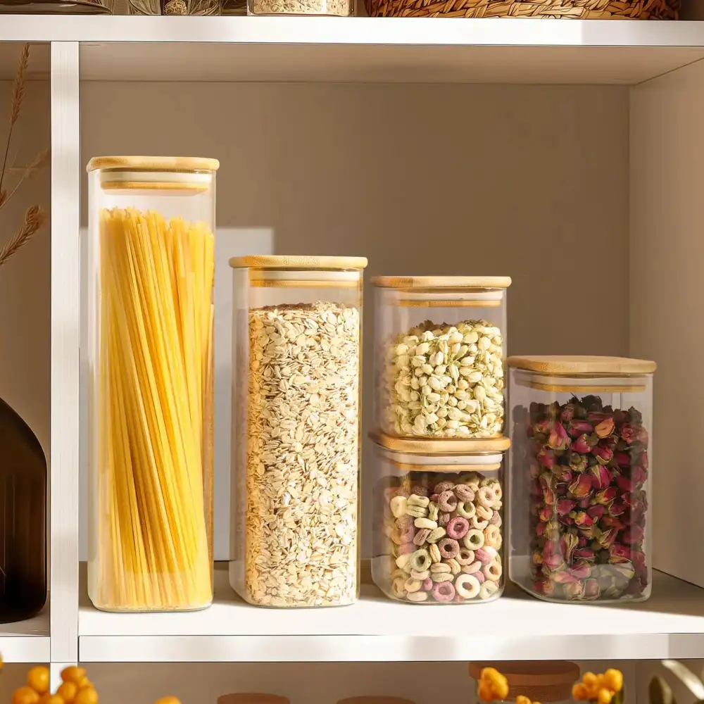 Checked Glass Double Kitchen Storage Organizer