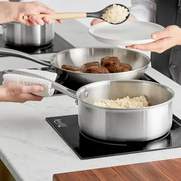 Low-Profile Tri Ply Stainless Steel Sauce Pan with Cover