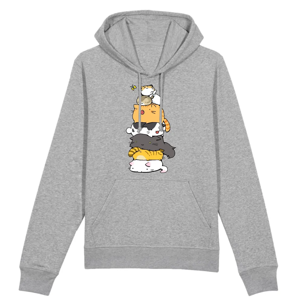 Stacked Cat Graphic Pullover Hoodie