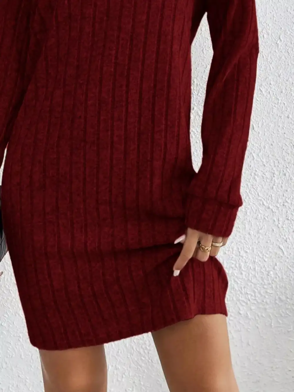Ribbed Long Sleeve Mini Dress