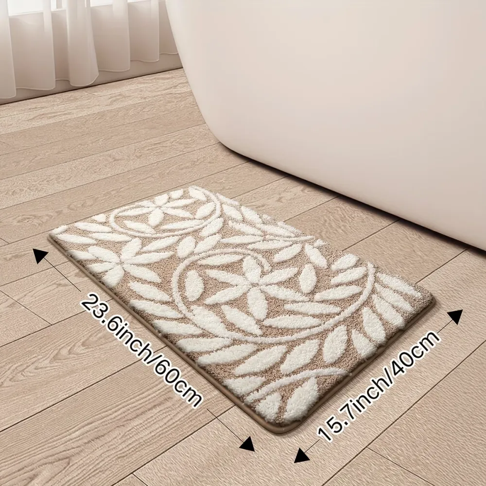 Leaf Pattern Bath Mat