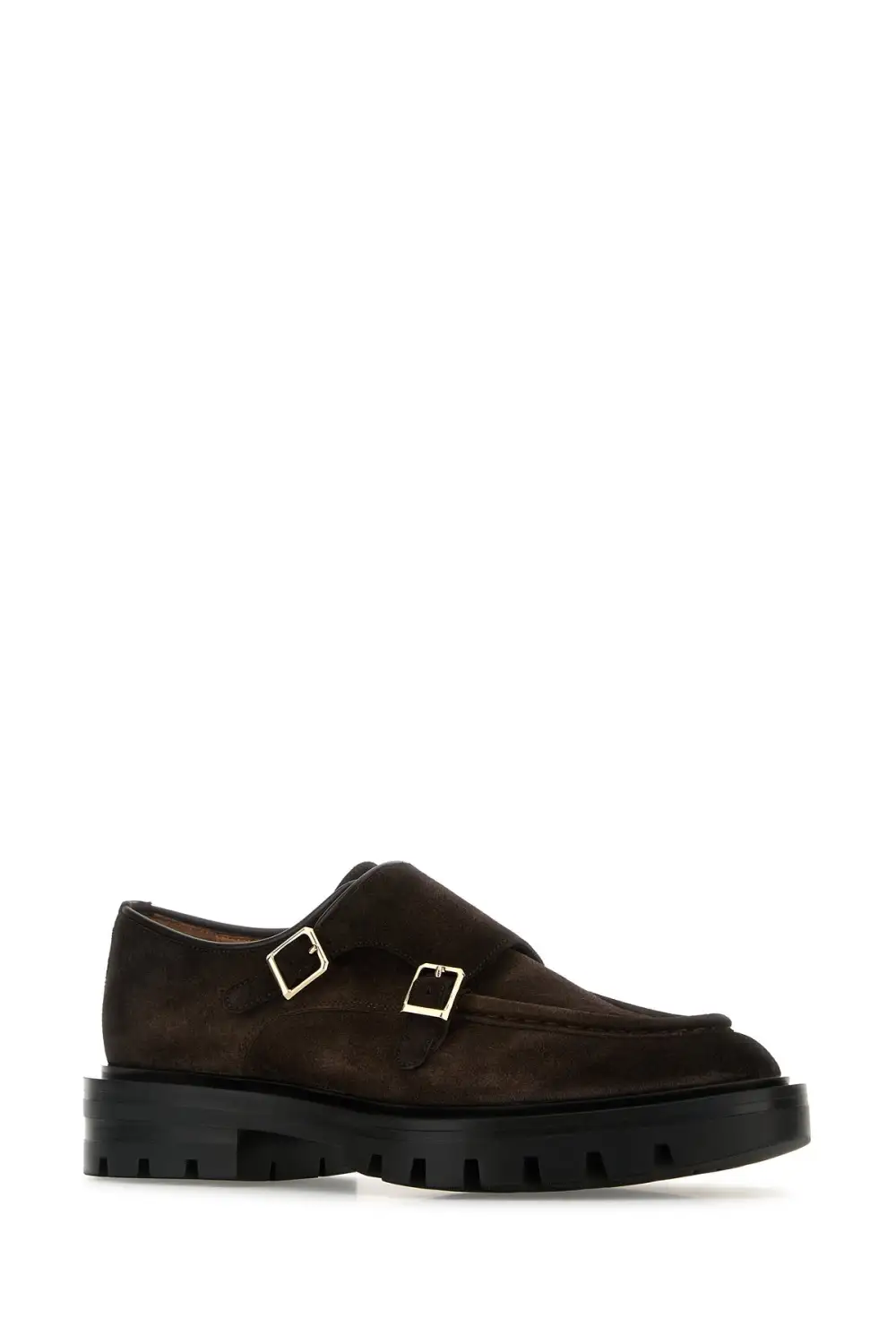 Adjustable Strap Lug Sole Suede Loafers
