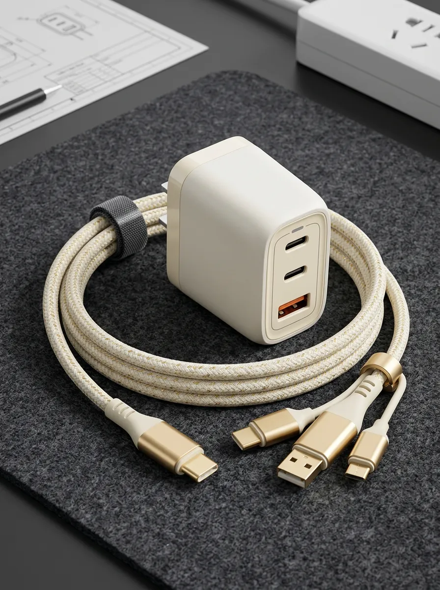 Braided Gold Charger and Cable Set