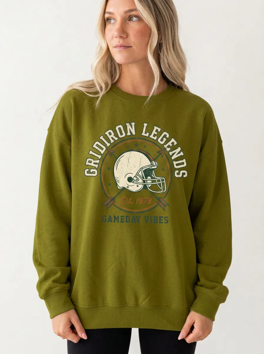 Women's Football Lover Gridiron Legends Helmet Arrow Graphic Sweatshirt