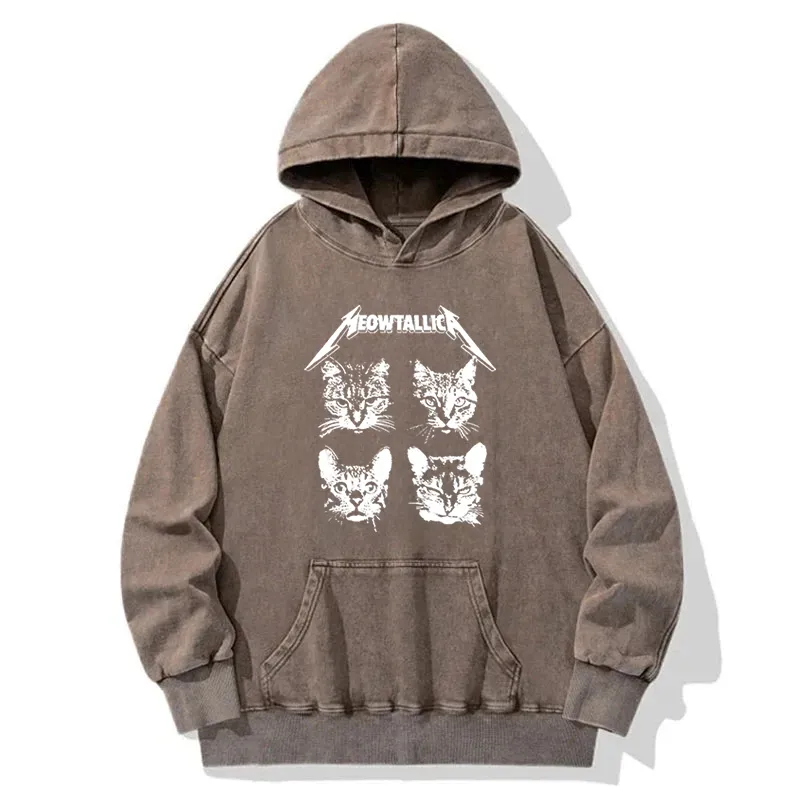 Visible Cat Emotion Washed Hoodie