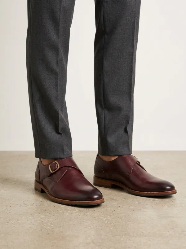 Men's Formal Business Leather Monk Strap Shoes