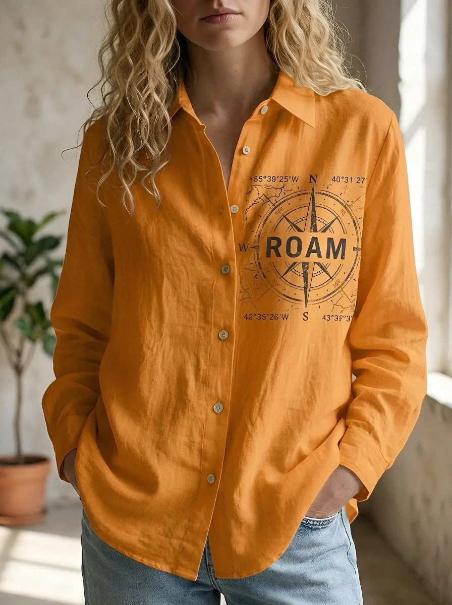 Travel Lover Compass Casual Shirt Modern