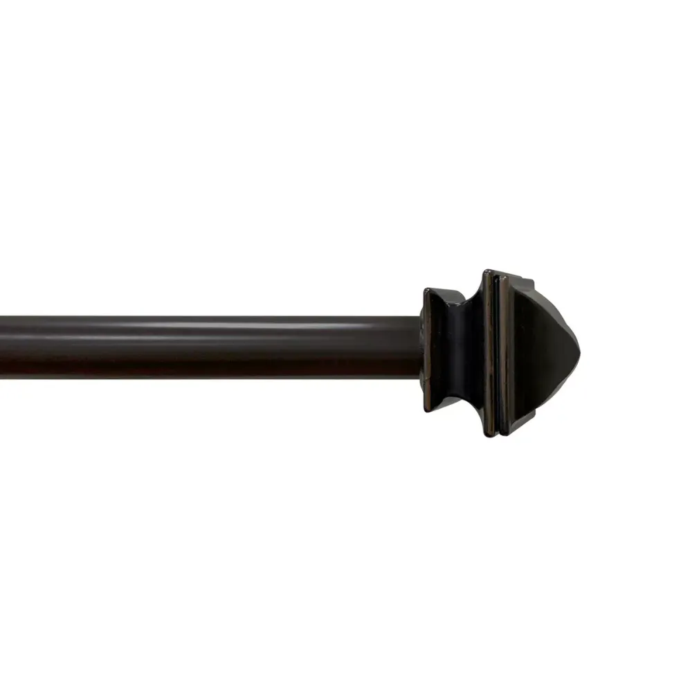 Adjustable Faceted Square Finial Metal Alloy Curtain Rod