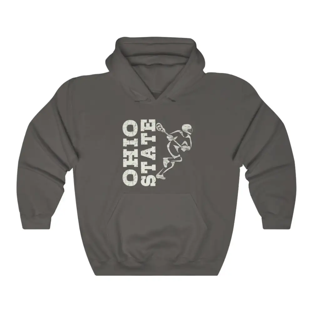 Relaxed Vintage Player Lacrosse Graphic Pullover Hoodie