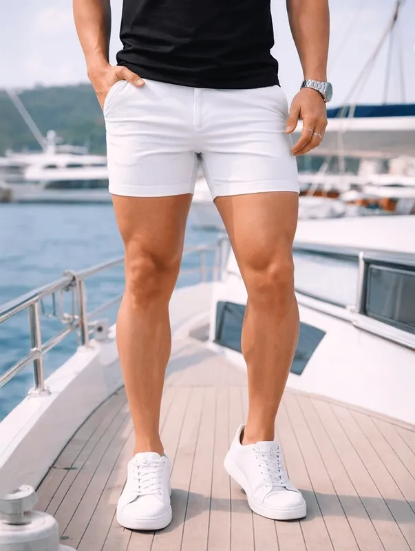 White Relaxed Fit Shorts