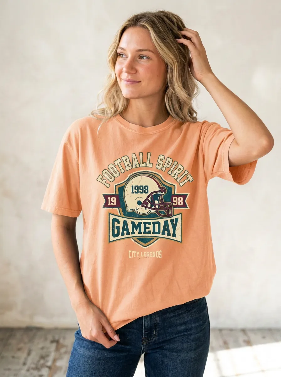 Women's Everyday Helmet Football Ball Crew Neck Graphic T-Shirt