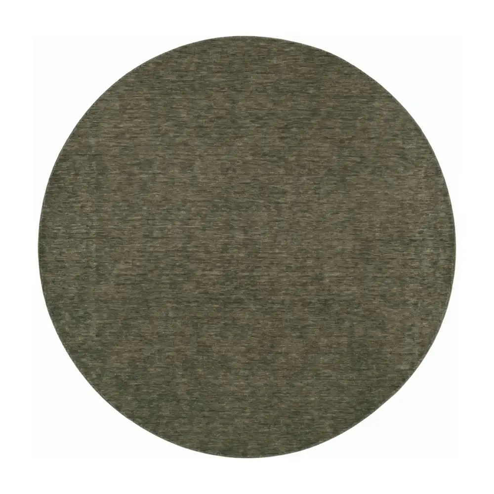 Hand-Loomed Wool Fringe Round Carpet