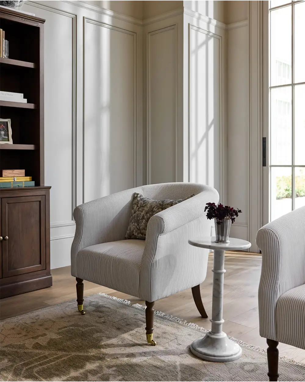 Pedestal Marble Side Table
