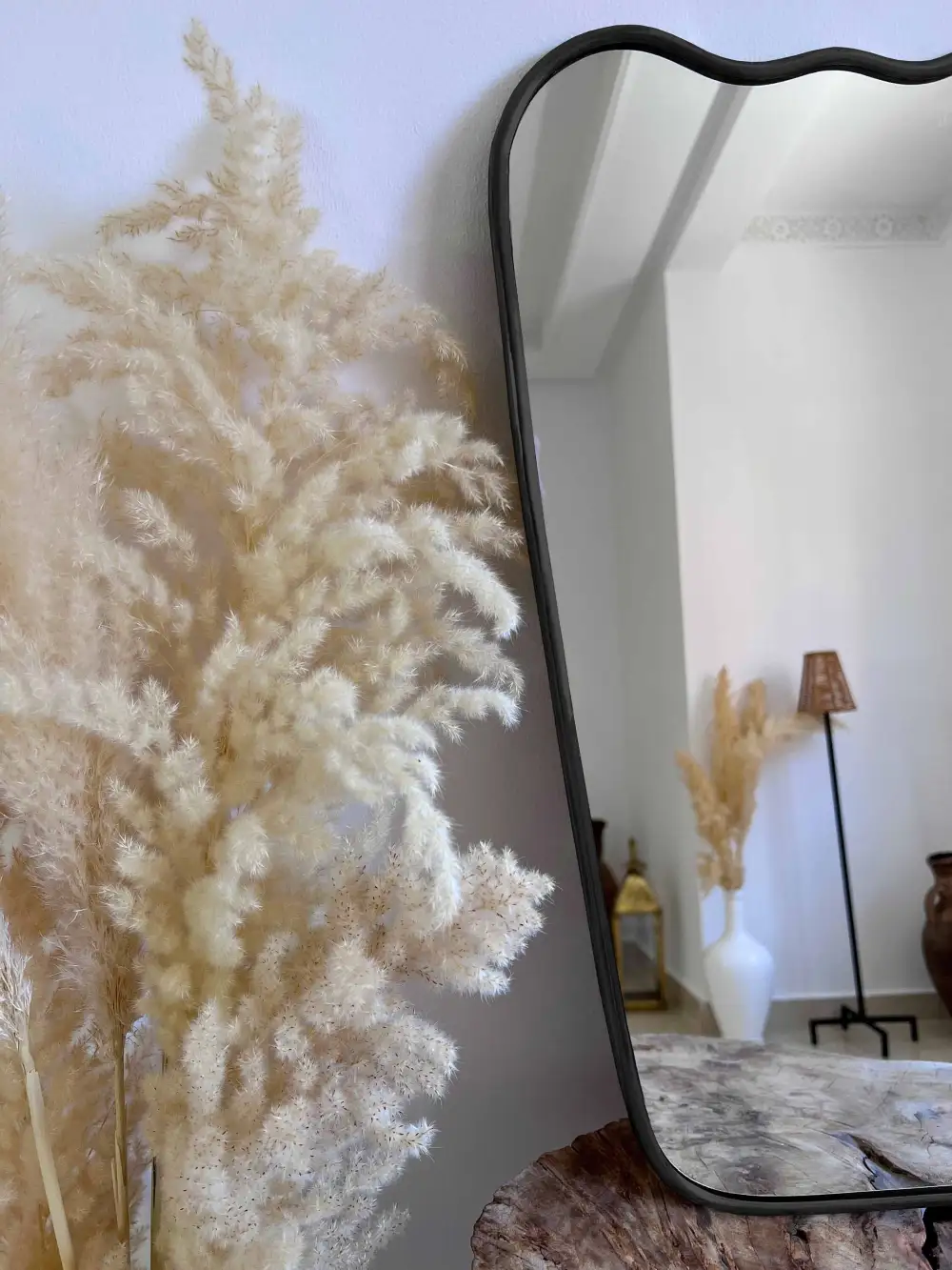 Flowing Wavy Brass Wall Mirror