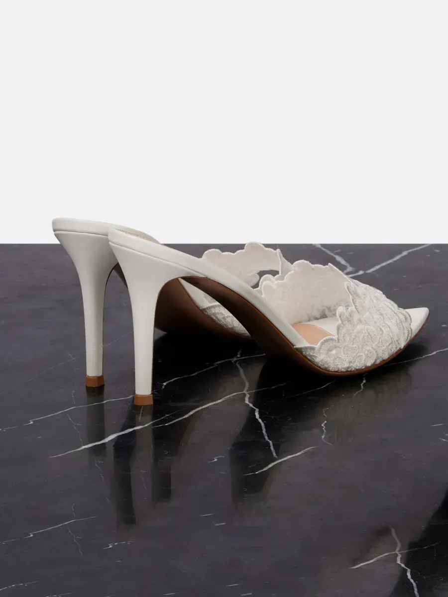 Pandora Lace High-Heel Slides