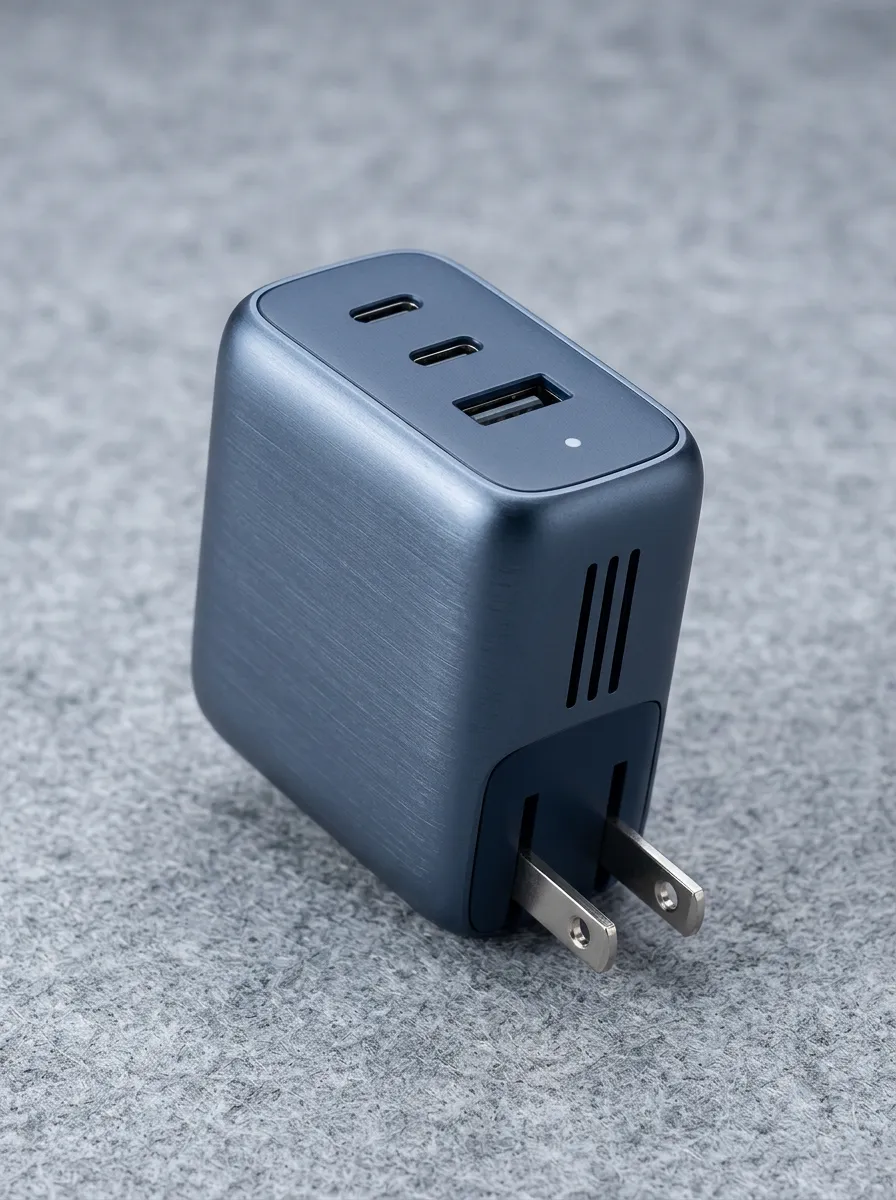Multi-Port Brushed Metal Wall Charger