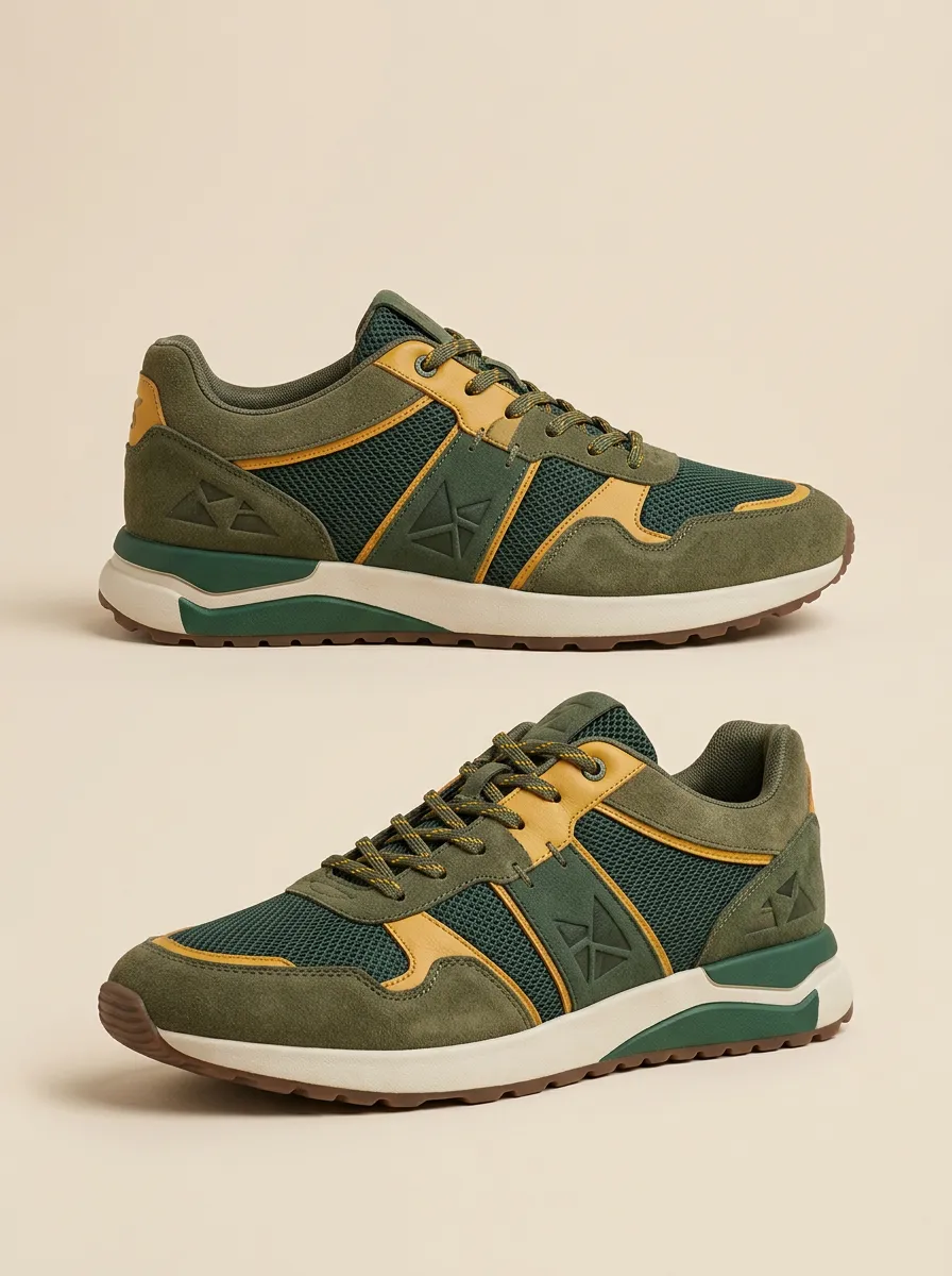 Men's Everyday Outdoor Casual Suede Mesh Print Sneakers