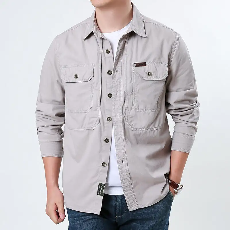 Men's Practical Utility Shirt With Chest Pockets