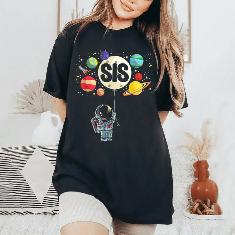 Sister Of The Birthday Boy Space Astronaut 1St Birthday Women's Oversized Comfort T-Shirt