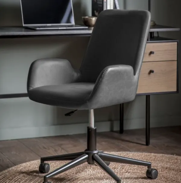 Swivel Upholstered Leather Chair
