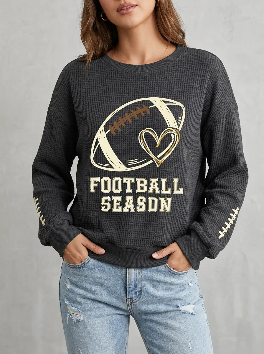 Football Graphic Casual Hoodie