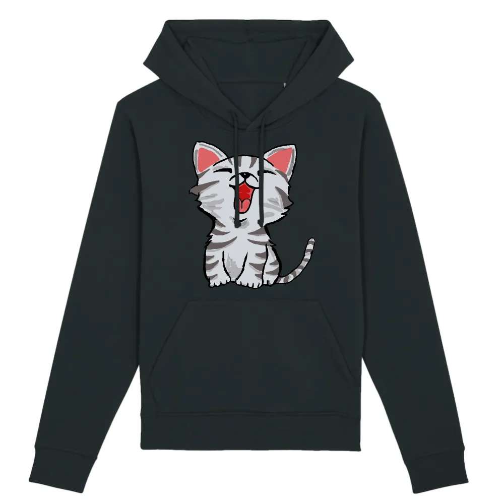 Small Cat Graphic Pullover Hoodie