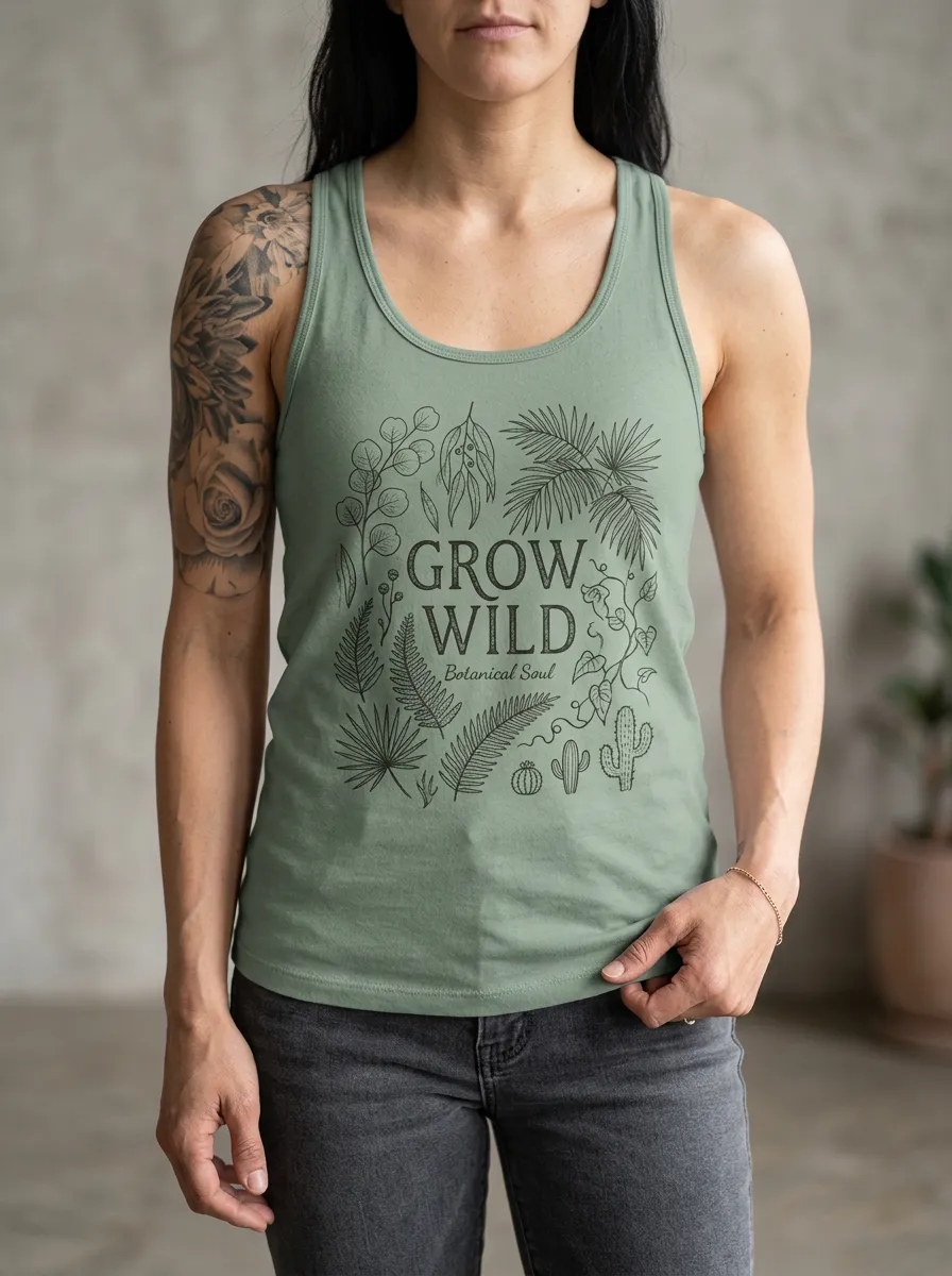 Botanical Plant Lover Tank Top