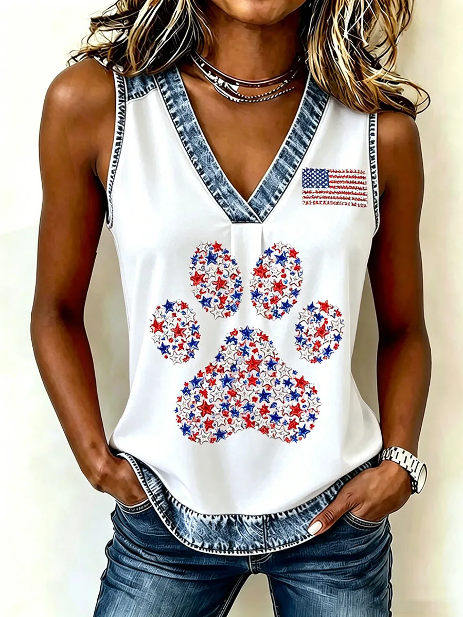 Women's Dog Paw Flag Vest