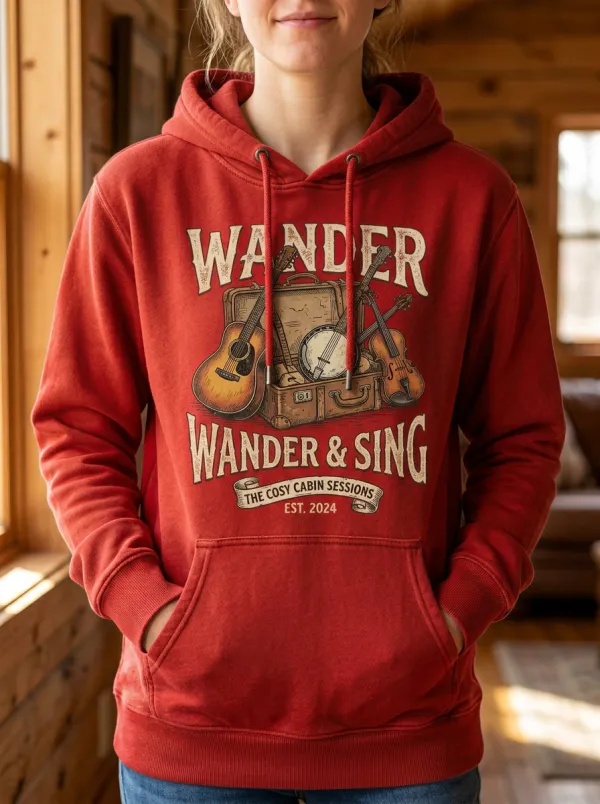 Honky-Tonk-Inspired Banjo Country Music Graphic Hoodie
