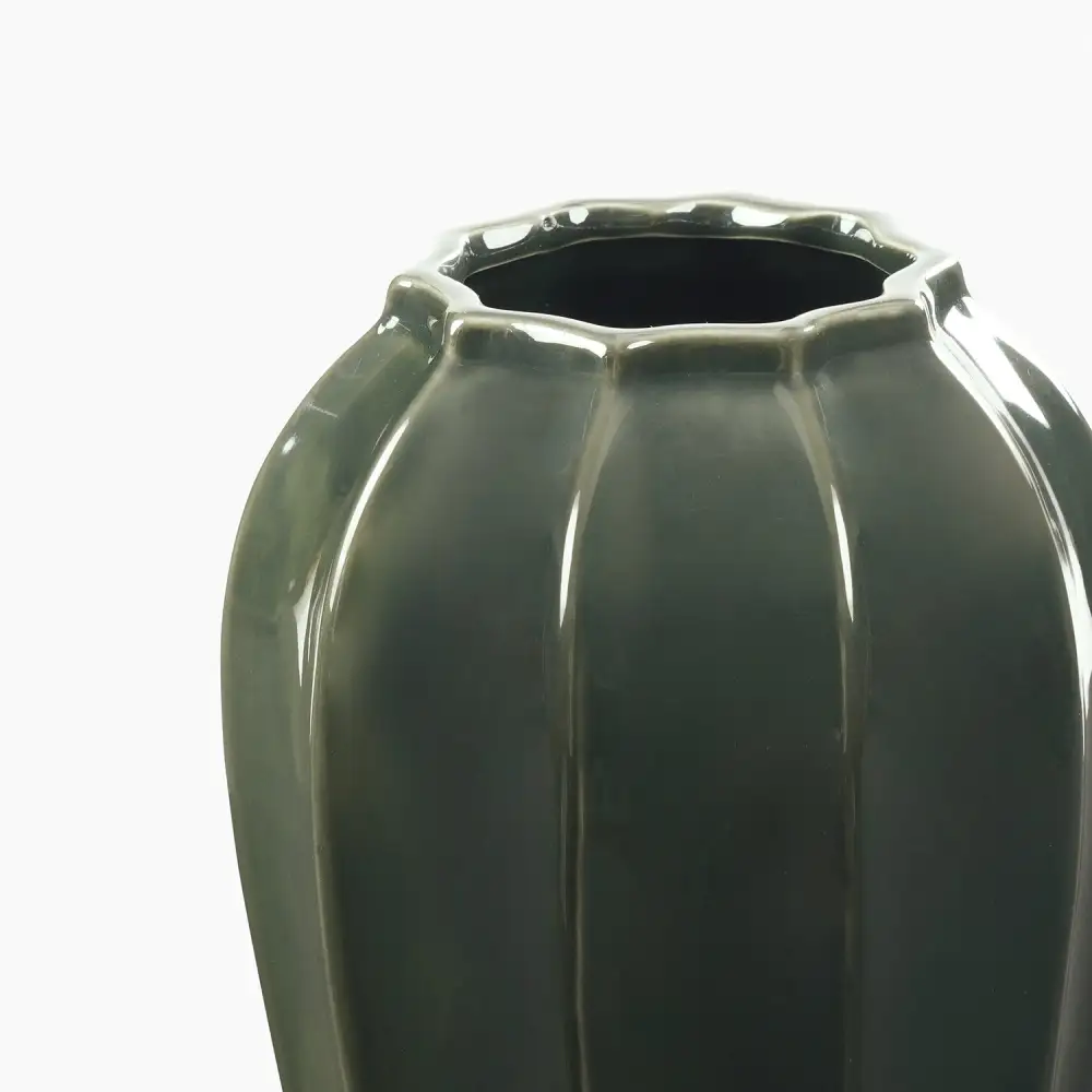 Green Glazed Ceramic Vase