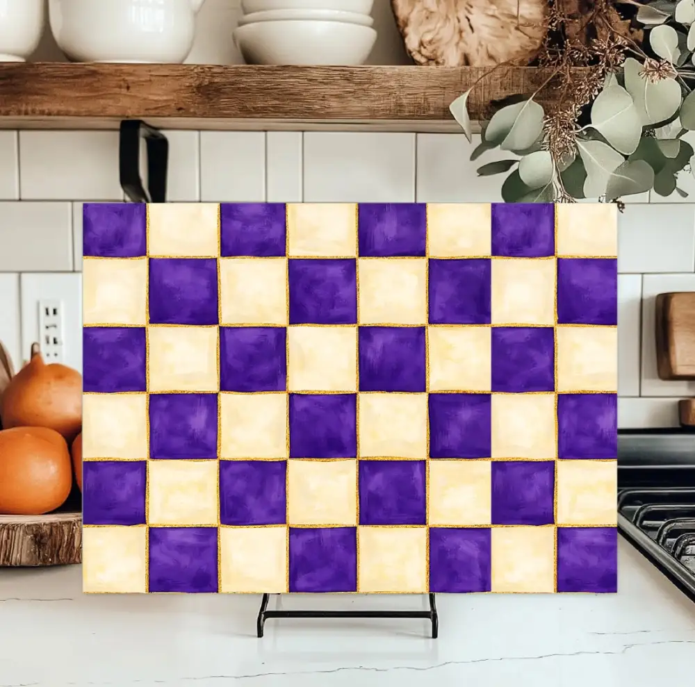 Checkered Glass Cutting Board